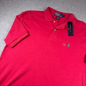 Polo Ralph Lauren Polo Shirt Mens Medium Red Short Sleeve Pique Classic Fit NWT